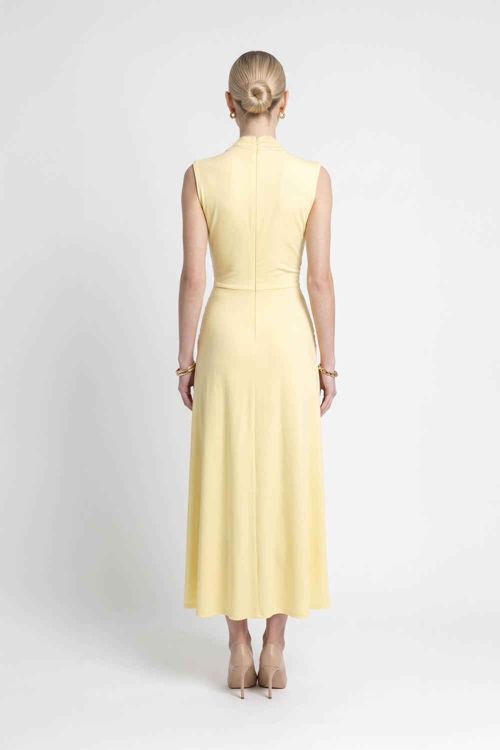 Adriana Draped Knot Sleeveless Midi Vestido 526155 PAJ - Reina Diaz