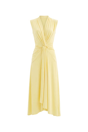 Adriana Draped Knot Sleeveless Midi Vestido 526155 PAJ - Reina Diaz