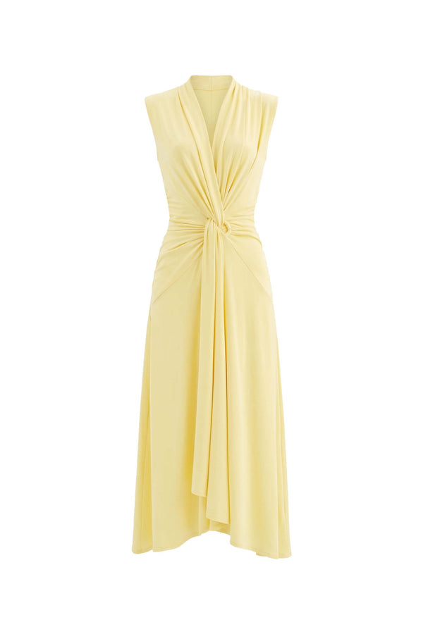Adriana Draped Knot Sleeveless Midi Vestido 526155 PAJ - Reina Diaz