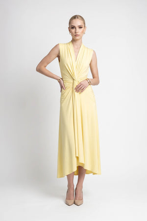 Adriana Draped Knot Sleeveless Midi Vestido 526155 PAJ - Reina Diaz