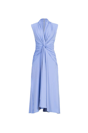 Adriana Draped Knot Sleeveless Midi Vestido 526155 PER - Reina Diaz