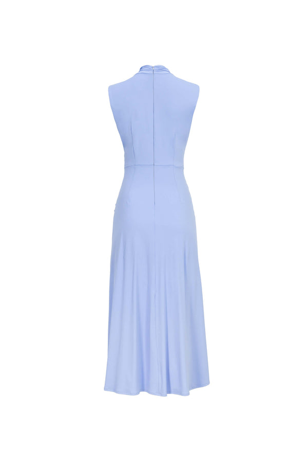 Adriana Draped Knot Sleeveless Midi Vestido 526155 PER - Reina Diaz