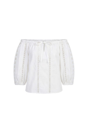 Adriana Off-Shoulder Lace Blusa 554300 HUE - Reina Diaz