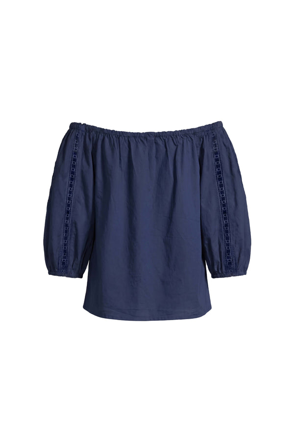 Adriana Off-Shoulder Lace Blusa 554300 MAR - Reina Diaz