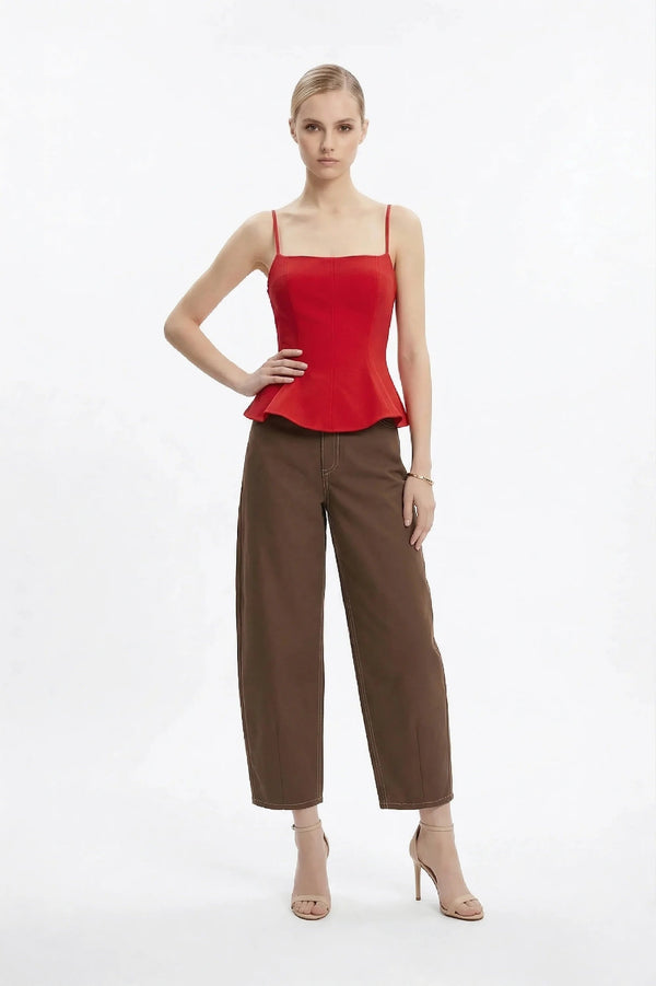 Adriana Peplum Strap Top - Reina Diaz