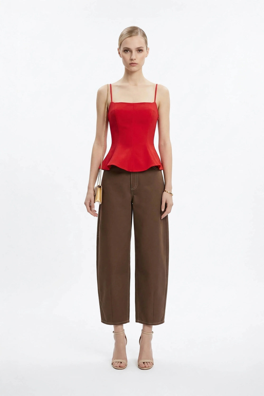 Adriana Peplum Strap Top - Reina Diaz