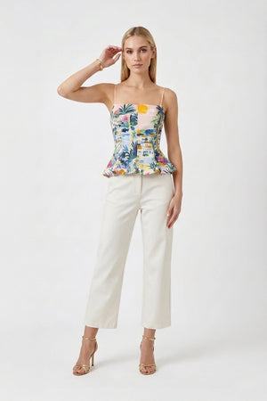 Adriana Peplum Strap Top - Reina Diaz