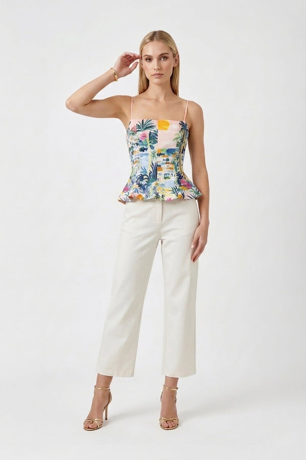 Adriana Peplum Strap Top - Reina Diaz