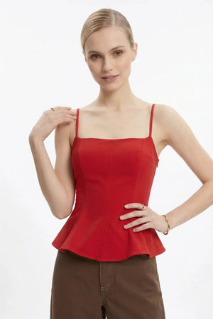 Adriana Peplum Strap Top - Reina Diaz
