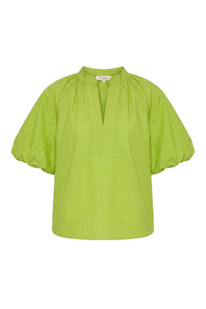 Adriana Puff Sleeve V-Neck Blusa 752975 VER - Reina Diaz