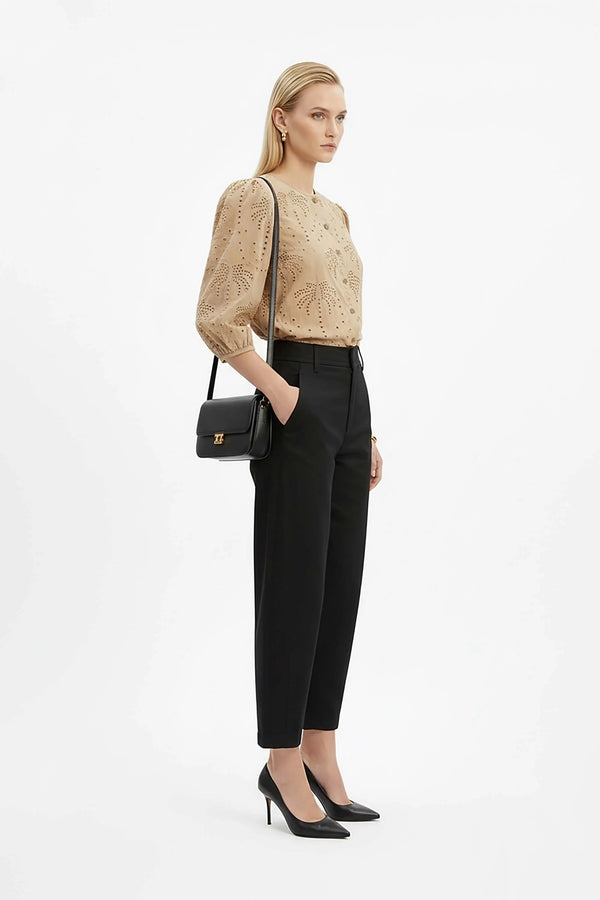 Alaia Tropical Eyelet Blusa - Reina Diaz