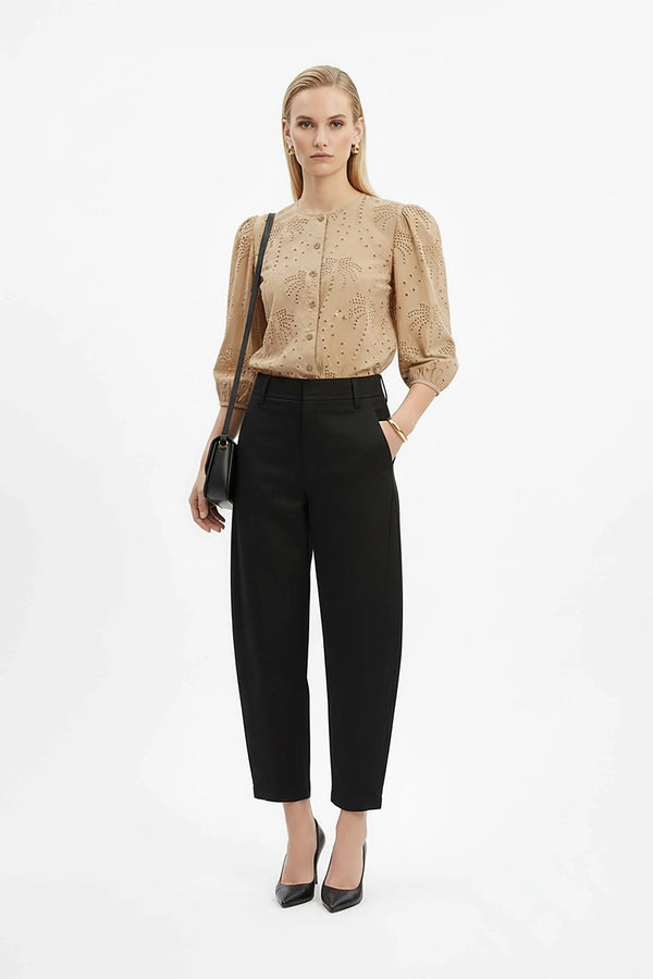 Alaia Tropical Eyelet Blusa - Reina Diaz