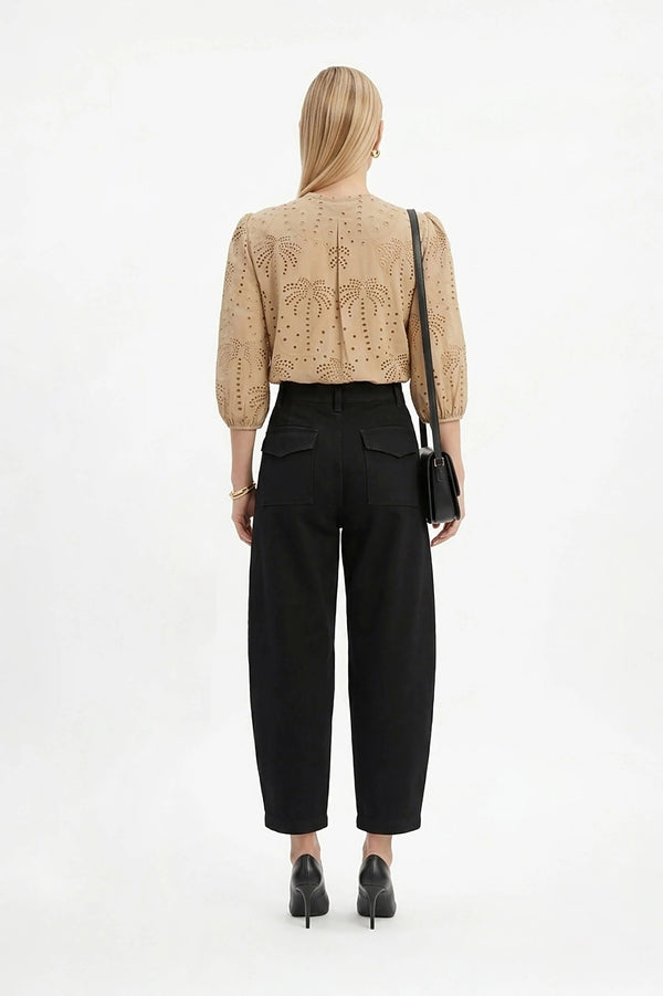 Alaia Tropical Eyelet Blusa - Reina Diaz