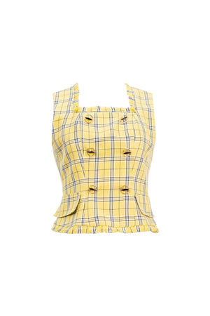 Alessia Plaid Double-Breasted Saco 501545 AMA - Reina Diaz