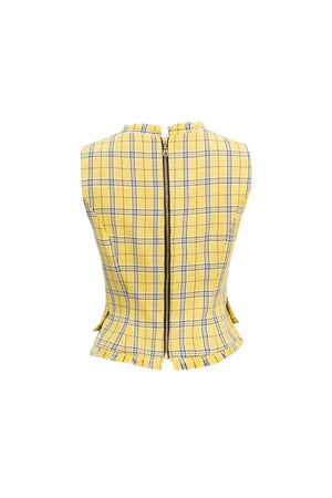 Alessia Plaid Double-Breasted Saco 501545 AMA - Reina Diaz