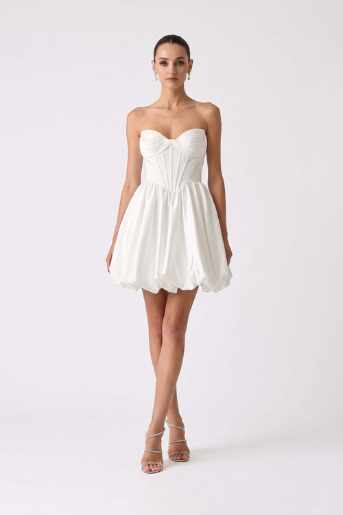 Alessia Strapless Corset Bubble Vestido 421475 BCO - Reina Diaz