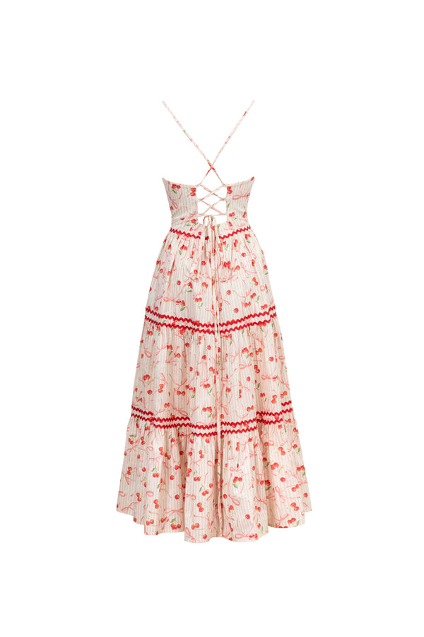 Alessia Strappy Tiered Maxi Dress 723053 ROS - Reina Diaz