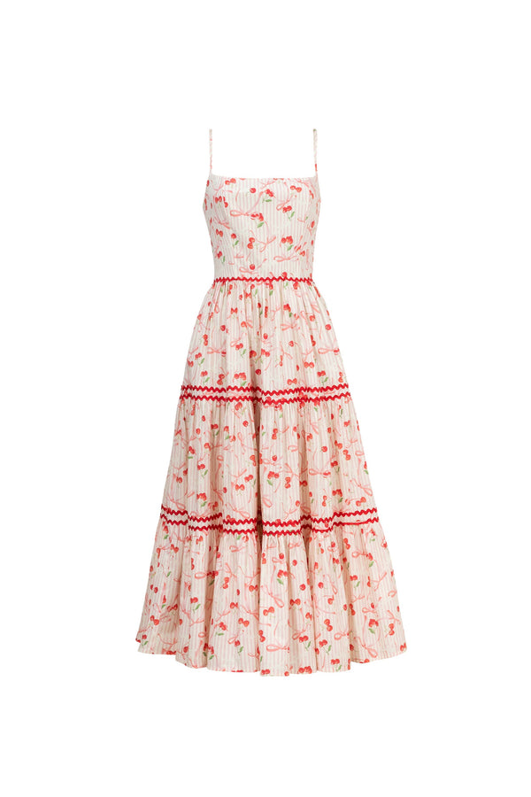 Alessia Strappy Tiered Maxi Dress 723053 ROS - Reina Diaz