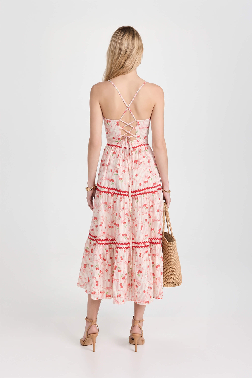 Alessia Strappy Tiered Maxi Dress 723053 ROS - Reina Diaz