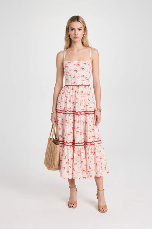 Alessia Strappy Tiered Maxi Dress 723053 ROS - Reina Diaz