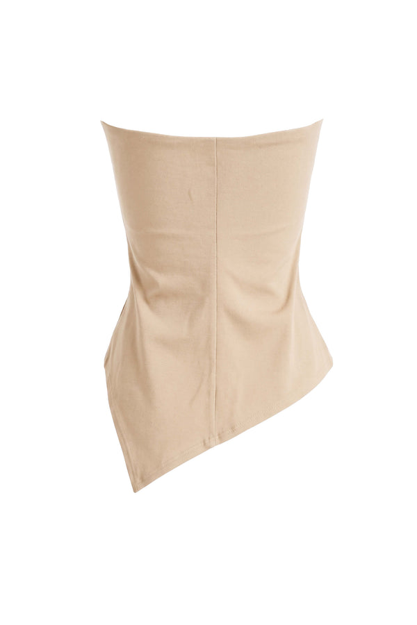 Alexa Asymmetrical Strapless White Top 753045 ALM - Reina Diaz