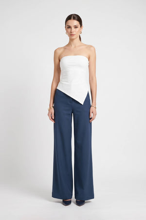 Alexa Asymmetrical Strapless White Top 753045 HUE - Reina Diaz