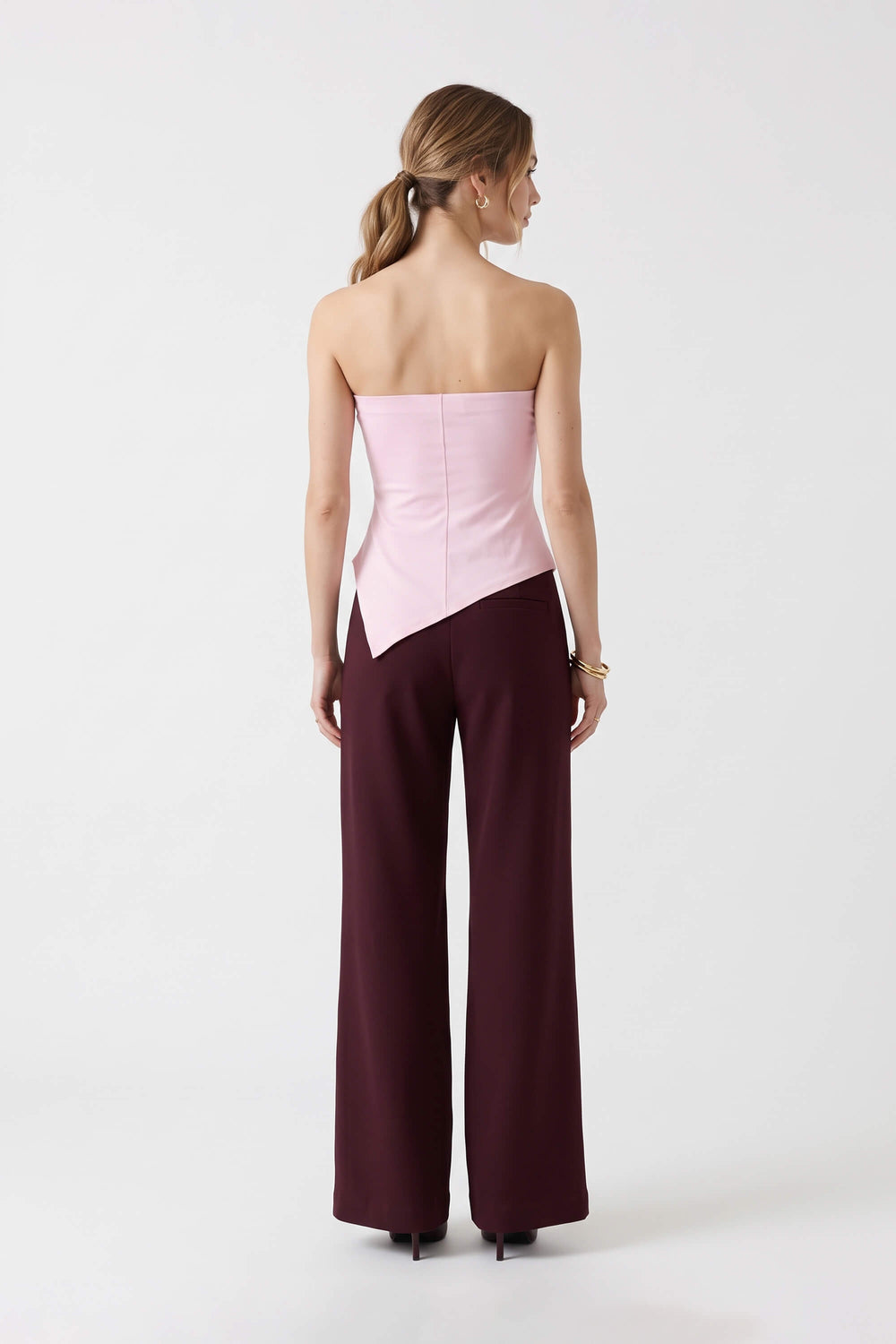 Alexa Asymmetrical Strapless White Top 753045 ROS - Reina Diaz