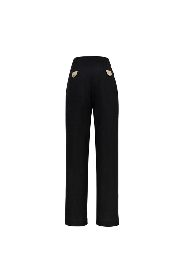 Alexa Flap - Detail Straight - Leg Pants - Reina Diaz