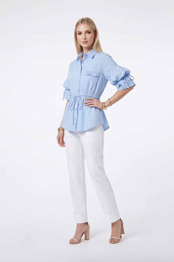 Alexa High-Waist Button Straight Pants 532163 HUE - Reina Diaz