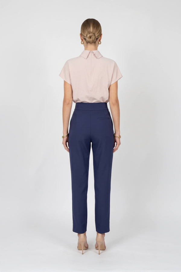 Alexa High-Waist Button Straight Pants 532163 MAR - Reina Diaz