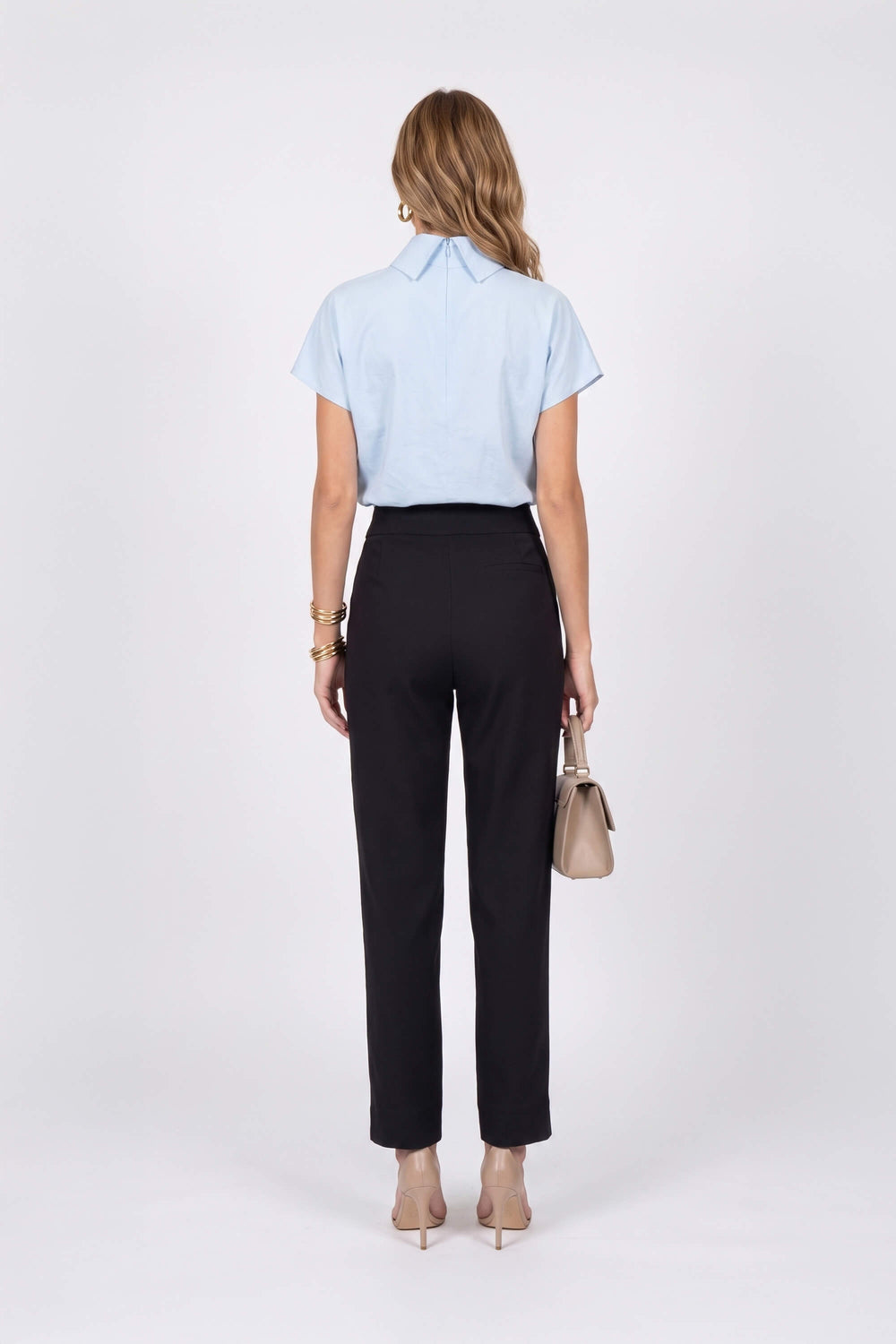 Alexa High-Waist Button Straight Pants 532163 NEG - Reina Diaz