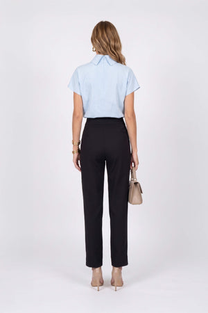 Alexa High-Waist Button Straight Pants 532163 NEG - Reina Diaz