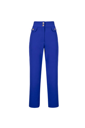 Alexa High-Waist Button Straight Pants 532163 REY - Reina Diaz
