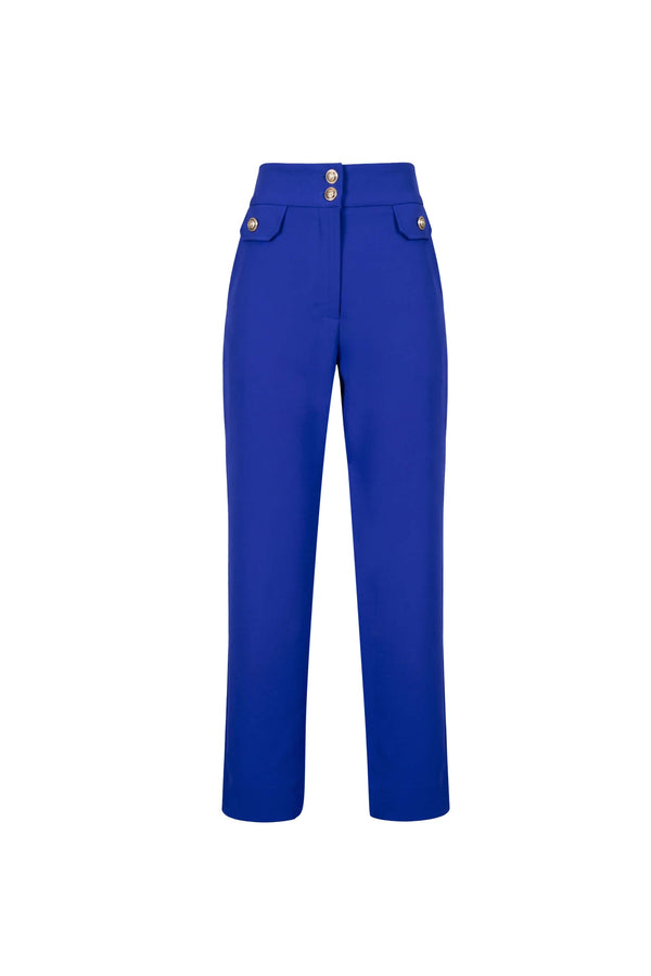 Alexa High-Waist Button Straight Pants 532163 REY - Reina Diaz