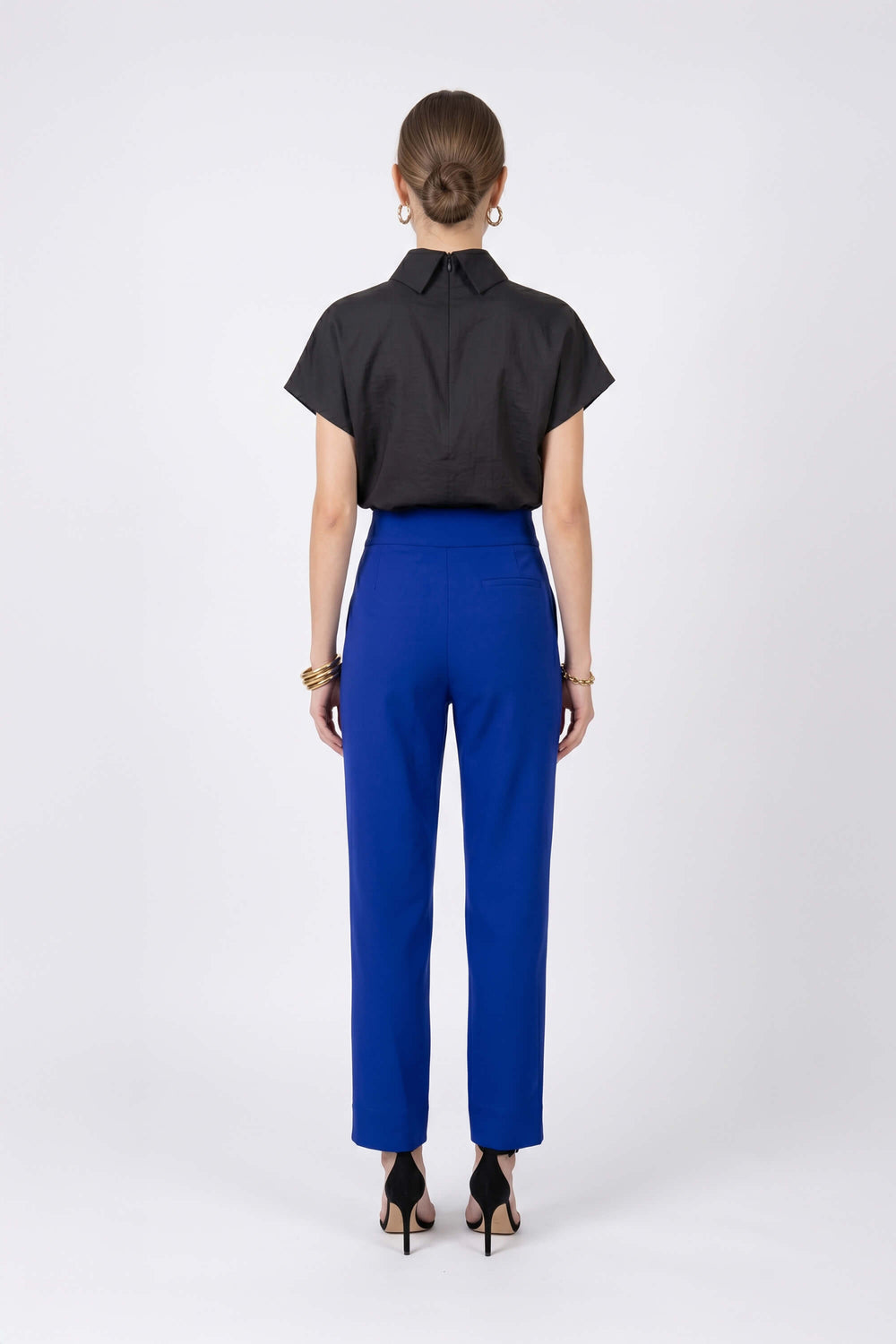 Alexa High-Waist Button Straight Pants 532163 REY - Reina Diaz
