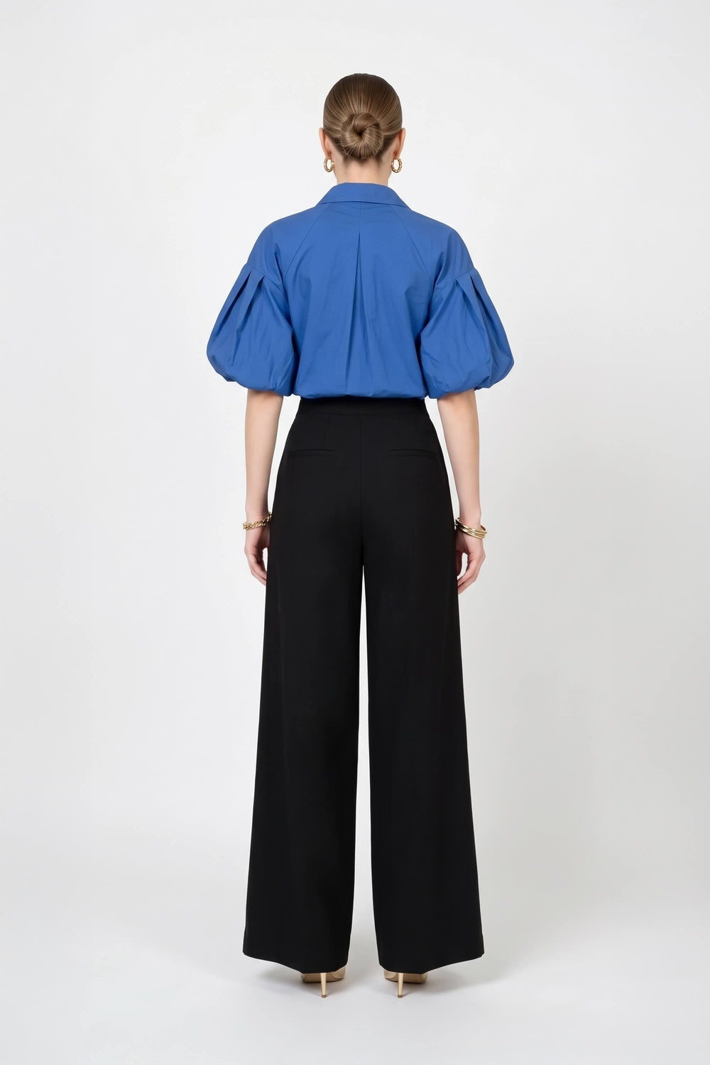 Alexa High-Waist Wide-Leg Tailored Pantalón 532085 NEG - Reina Diaz