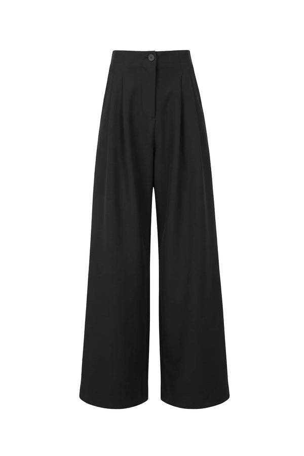 Alexa High-Waist Wide-Leg Tailored Pantalón 532085 NEG - Reina Diaz