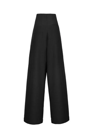Alexa High-Waist Wide-Leg Tailored Pantalón 532085 NEG - Reina Diaz