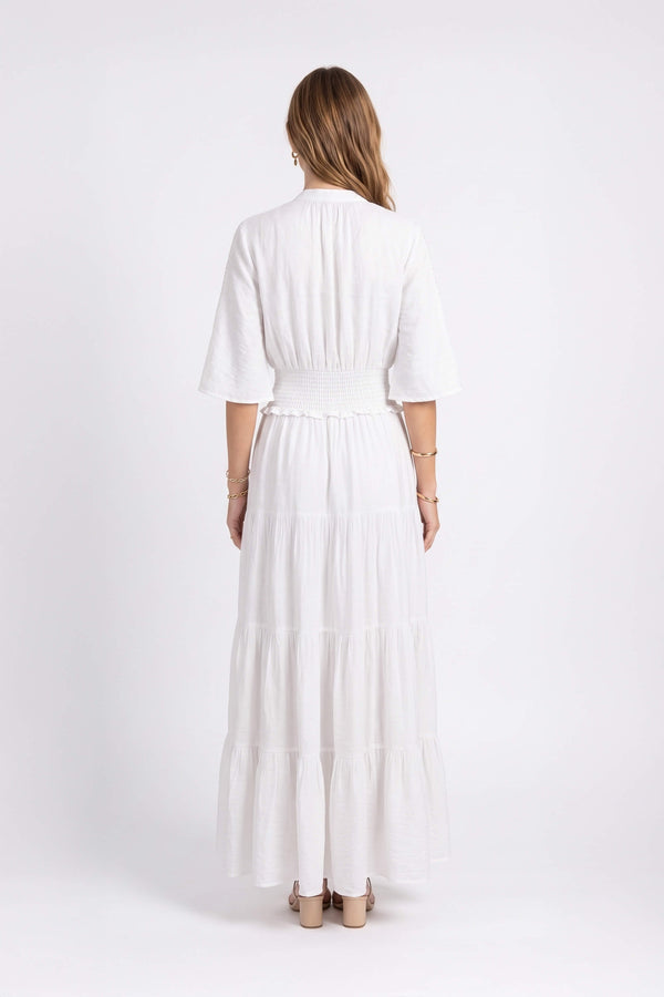 Alexa Lace Tiered Maxi Vestido 526283 HUE - Reina Diaz