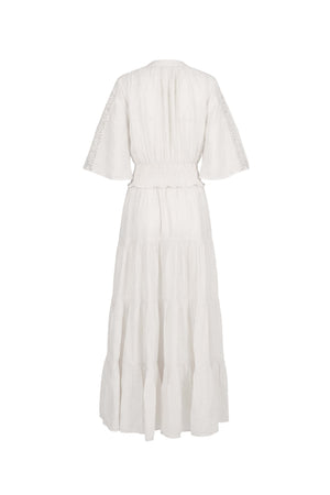 Alexa Lace Tiered Maxi Vestido 526283 HUE - Reina Diaz