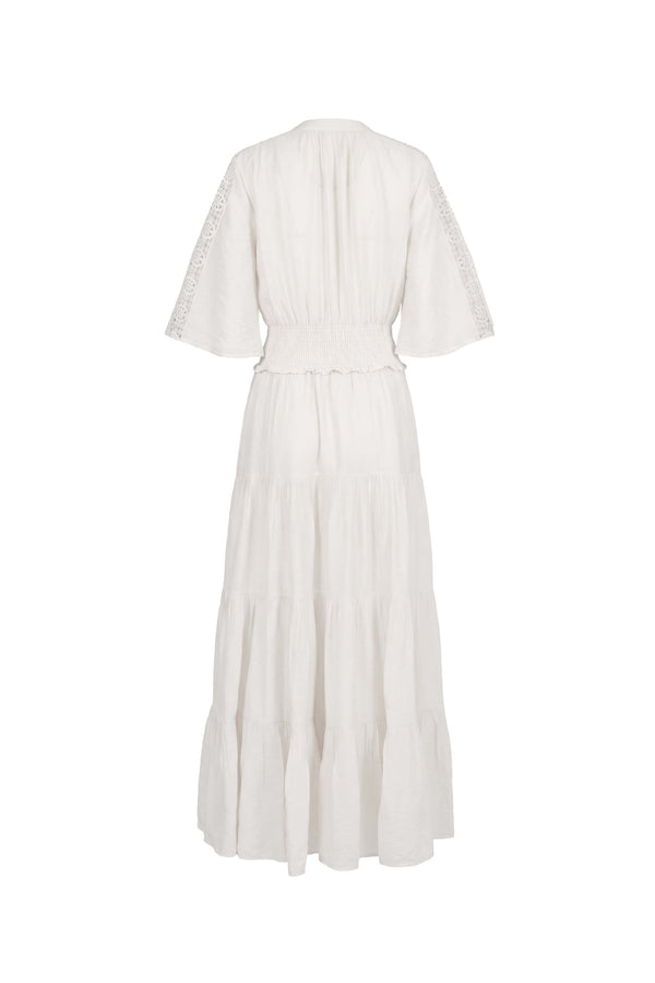 Alexa Lace Tiered Maxi Vestido 526283 HUE - Reina Diaz