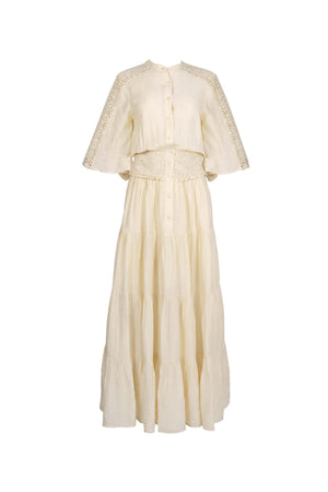 Alexa Lace Tiered Maxi Vestido 526283 PAJ - Reina Diaz