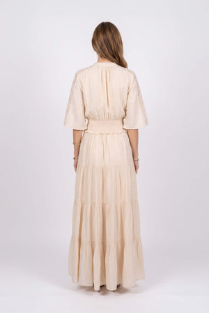 Alexa Lace Tiered Maxi Vestido 526283 PAJ - Reina Diaz