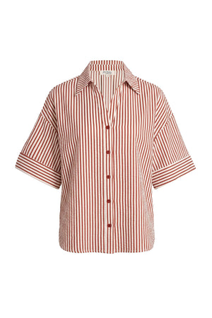 Alexa Striped Short Sleeve Blusa 752982 LAD - Reina Diaz