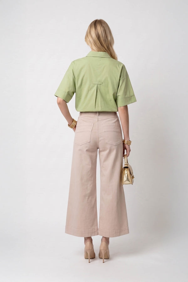 Alexa Striped Short Sleeve Blusa 752982 MUS - Reina Diaz