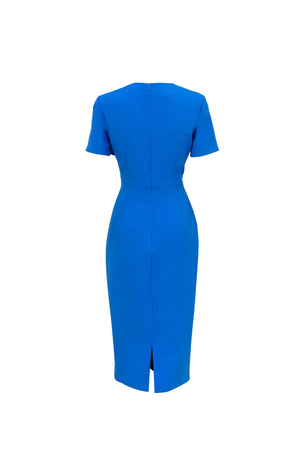 Amalia Asymmetric Bow Midi Dress - Reina Diaz