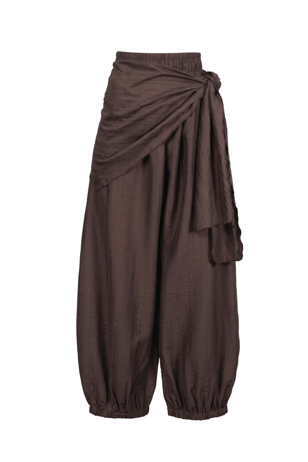Amalia Drape Tie-Front Harem Pantalón 731180 CHO - Reina Diaz
