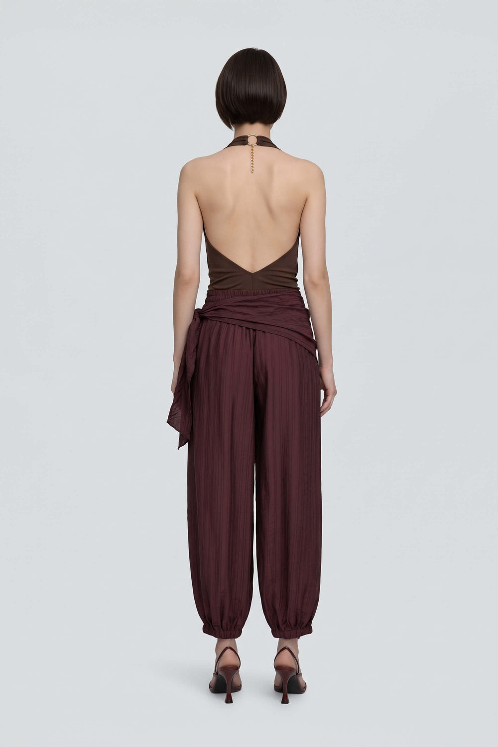 Amalia Drape Tie-Front Harem Pantalón 731180 PAS - Reina Diaz