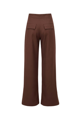 Amalia High-Waist Flap Wide-Leg Pantalón 532138 CAF - Reina Diaz
