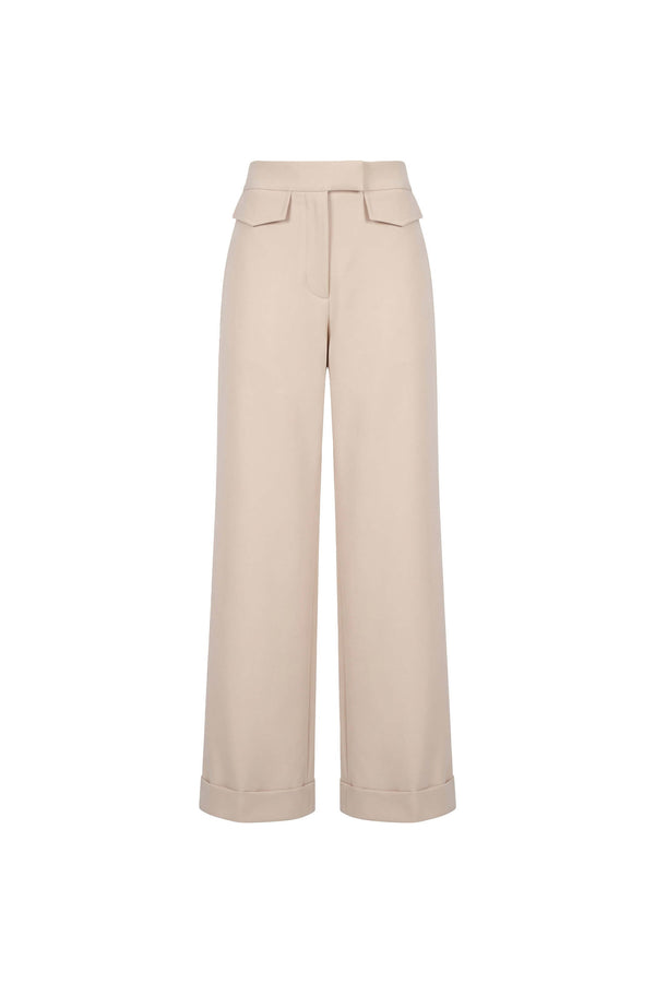 Amalia High-Waist Flap Wide-Leg Pantalón 532138 MAZ - Reina Diaz